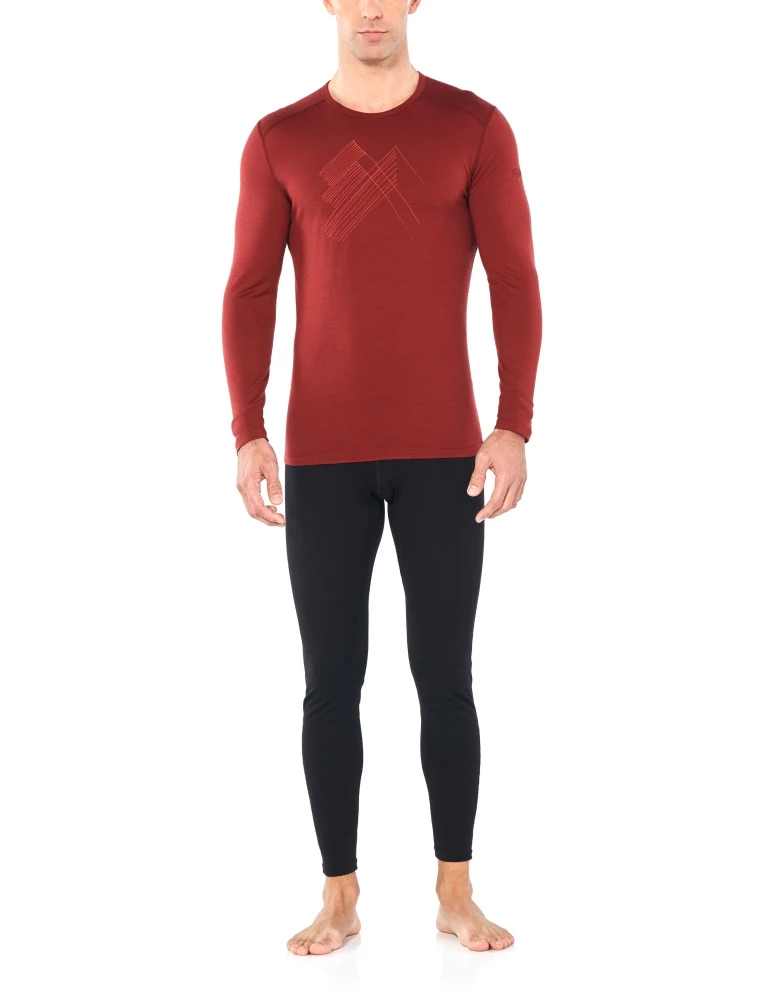 Icebreaker Merino 200 Oasis Mens Long Sleeve Thermal Shirt Cabernet L 5 Icebreaker Merino 200 Oasis Mens Long Sleeve Thermal Shirt Cabernet L - Image 3