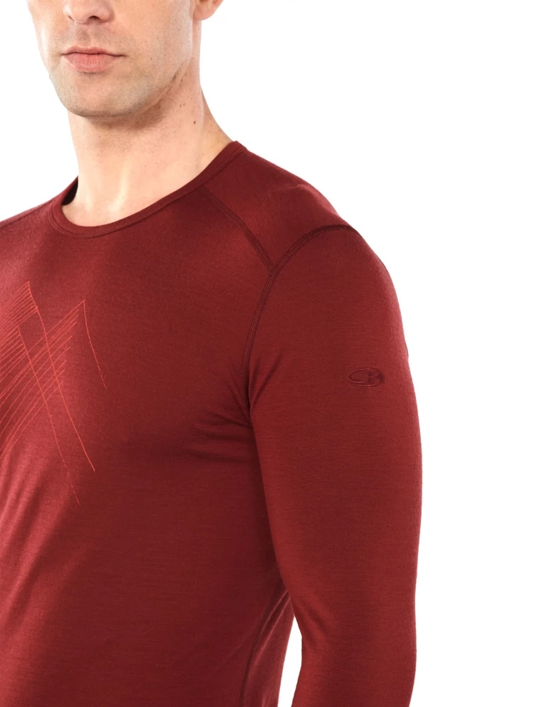 Icebreaker Merino 200 Oasis Mens Long Sleeve Thermal Shirt Cabernet L 7 Icebreaker Merino 200 Oasis Mens Long Sleeve Thermal Shirt Cabernet L - Image 5