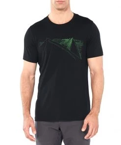 Icebreaker Merino Tech Lite Mens T-Shirt Peak In Reach Black 2XL