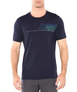 Icebreaker Merino Tech Lite Mens T-Shirt Glacial Navy 2XL
