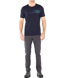 Icebreaker Merino Tech Lite Mens T-Shirt Glacial Navy 2XL -Cheap Icebreaker Shop 104727401 4