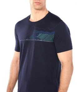 Icebreaker Merino Tech Lite Mens T-Shirt Glacial Navy 2XL -Cheap Icebreaker Shop 104727401 5