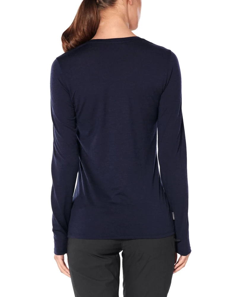 Icebreaker Merino Tech Lite Landscape Lines Womens Long Sleeve Shirt Midnight Navy M 4 Icebreaker Merino Tech Lite Landscape Lines Womens Long Sleeve Shirt Midnight Navy M - Image 2