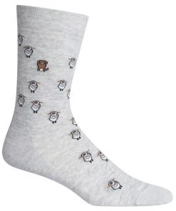 Icebreaker Lifestyle Fine Gauge Crew Sheep Herding Socks Blizzard Heather L/XL