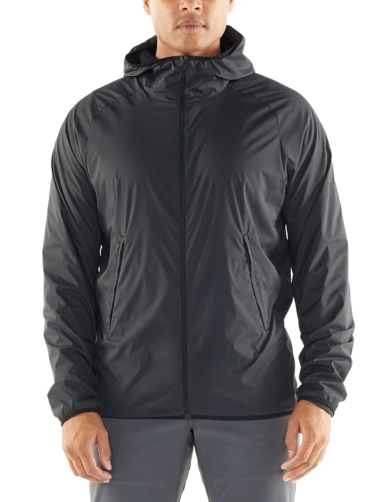 Icebreaker Merino Coriolis II Mens Hooded Windbreaker Black L 3 Icebreaker Merino Coriolis II Mens Hooded Windbreaker Black L