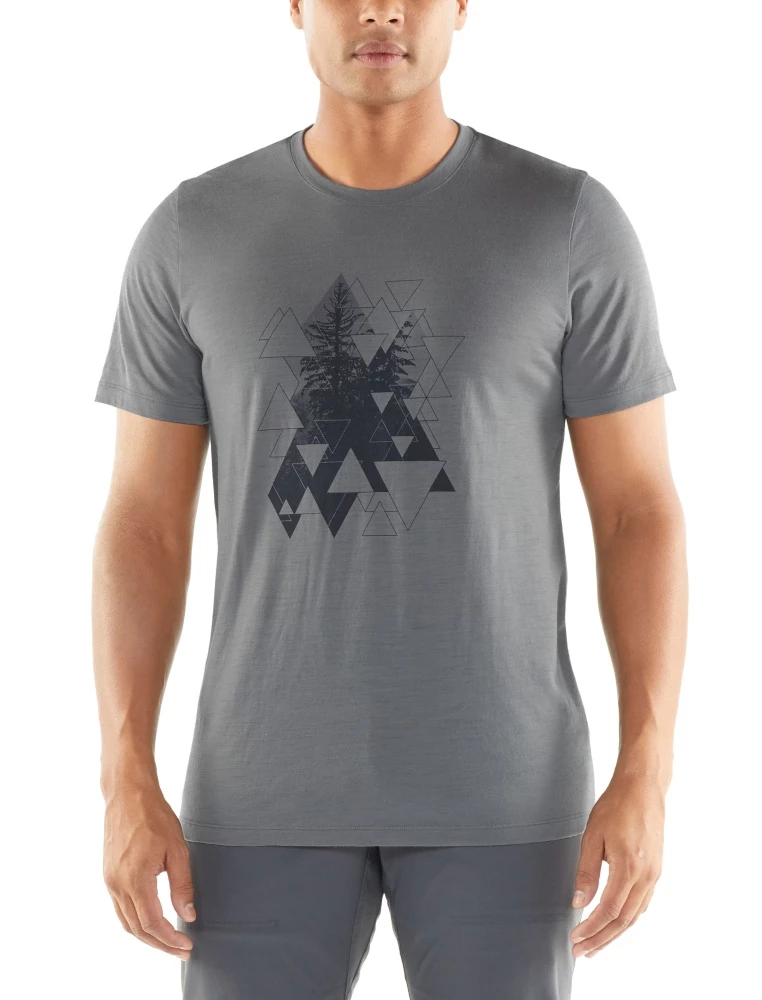 Icebreaker Merino Tech Lite Evergreen Geo Mens T-Shirt Timberwolf 2XL 3 Icebreaker Merino Tech Lite Evergreen Geo Mens T-Shirt Timberwolf 2XL