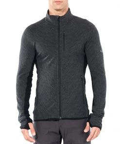 Icebreaker Merino Descender Zip Mens Jersey Black 2XL