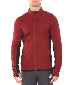 Icebreaker Merino Descender Mens Jersey Cabernet/Charred L