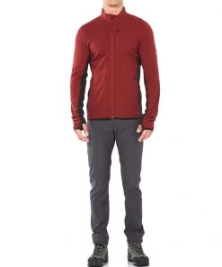 Icebreaker Merino Descender Mens Jersey Cabernet/Charred L -Cheap Icebreaker Shop 104853c09 4