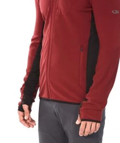 Icebreaker Merino Descender Mens Jersey Cabernet/Charred L -Cheap Icebreaker Shop 104853c09 5