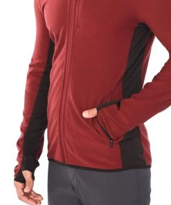 Icebreaker Merino Descender Mens Jersey Cabernet/Charred L -Cheap Icebreaker Shop 104853c09 6