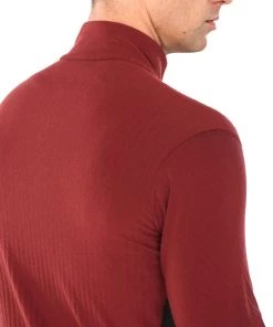 Icebreaker Merino Descender Mens Jersey Cabernet/Charred L -Cheap Icebreaker Shop 104853c09 7