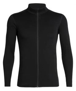 Icebreaker Merino Mens Elemental Long Sleeve Zip Black M