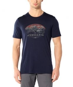 Icebreaker Tech Lite K2 Crest Mens T-Shirt Midnight Navy XL