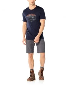 Icebreaker Tech Lite K2 Crest Mens T-Shirt Midnight Navy 2XL -Cheap Icebreaker Shop 104941401 4