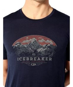 Icebreaker Tech Lite K2 Crest Mens T-Shirt Midnight Navy 2XL -Cheap Icebreaker Shop 104941401 5