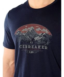 Icebreaker Tech Lite K2 Crest Mens T-Shirt Midnight Navy 2XL -Cheap Icebreaker Shop 104941401 6