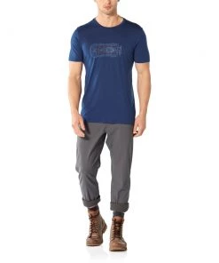 Icebreaker Tech Lite Wireframe Wonder Mens T-Shirt Estate Blue 2XL -Cheap Icebreaker Shop 104943427 4