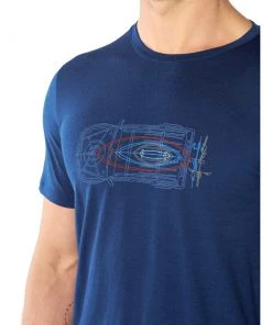 Icebreaker Tech Lite Wireframe Wonder Mens T-Shirt Estate Blue 2XL -Cheap Icebreaker Shop 104943427 5