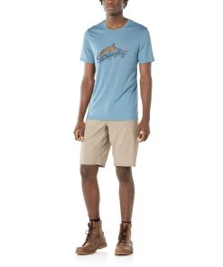 Icebreaker Merino Hybrid Tech Lite Mens Thermal Shirt Light Blue 2XL -Cheap Icebreaker Shop 104953439 4