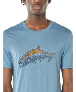 Icebreaker Merino Hybrid Tech Lite Mens Thermal Shirt Light Blue 2XL -Cheap Icebreaker Shop 104953439 5