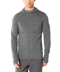 Icebreaker Merino Quantum II Mens Zip Hoodie Grey XL