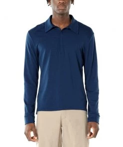 Icebreaker Merino Saige Mens Rugby Jersey Dark Blue XL