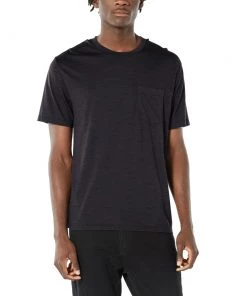 Icebreaker Merino Hybrid Nature Dye Drayden Mens SS Pocket Crewe Tannin