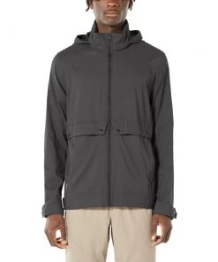 Icebreaker Merino Hybrid Briar Mens Hooded Jacket Grey Medium