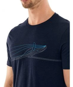 Icebreaker Merino Tech Lite Mens T-Shirt Single Line Whale Midnight Navy XL -Cheap Icebreaker Shop 105159401 5