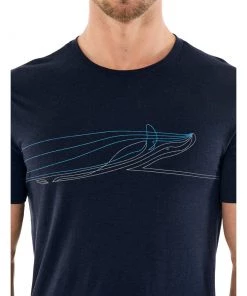 Icebreaker Merino Tech Lite Mens T-Shirt Single Line Whale Midnight Navy XL -Cheap Icebreaker Shop 105159401 6