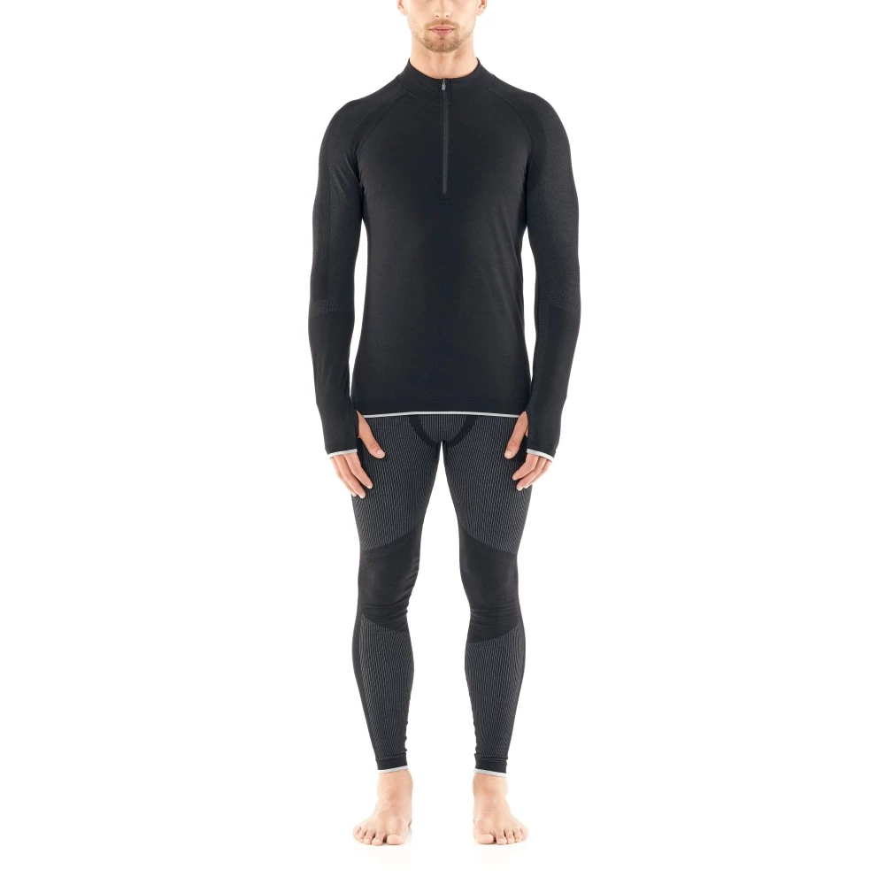 Icebreaker Merino 200 Zone Seamless Mens Half Zip Long Sleeve Shirt Black M 5 Icebreaker Merino 200 Zone Seamless Mens Half Zip Long Sleeve Shirt Black M - Image 3