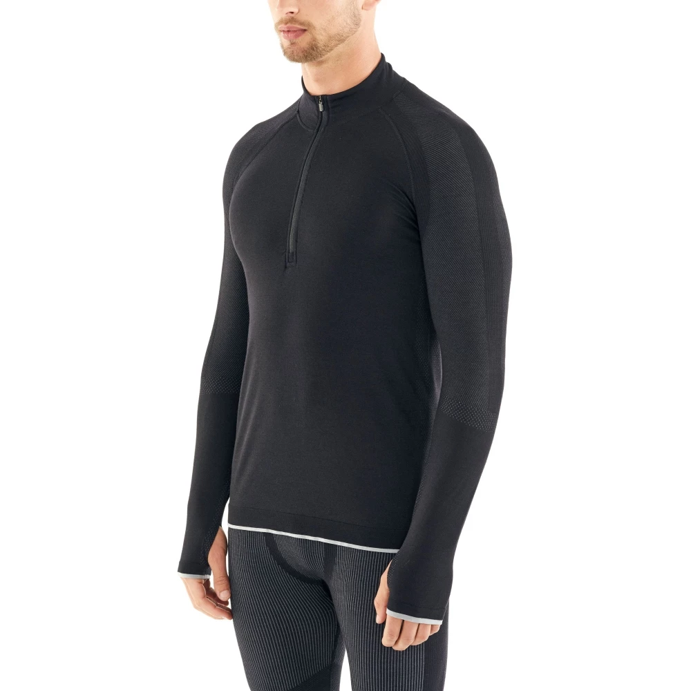 Icebreaker Merino 200 Zone Seamless Mens Half Zip Long Sleeve Shirt Black M 6 Icebreaker Merino 200 Zone Seamless Mens Half Zip Long Sleeve Shirt Black M - Image 4
