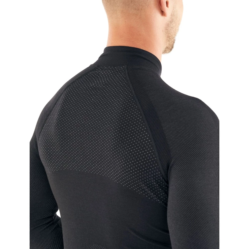 Icebreaker Merino 200 Zone Seamless Mens Half Zip Long Sleeve Shirt Black M 10 Icebreaker Merino 200 Zone Seamless Mens Half Zip Long Sleeve Shirt Black M - Image 8