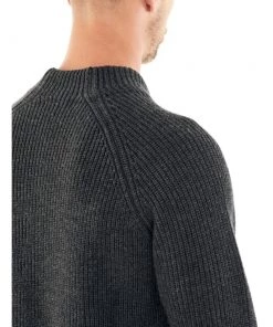 Icebreaker Merino Hillock Mens Funnel Neck Sweater Chartreuse Heather L -Cheap Icebreaker Shop 105194022 6 1