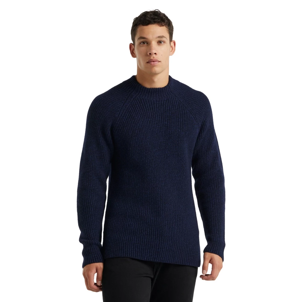 Icebreaker Merino Hillock Mens Funnel Neck Sweater Navy Blue XL 3 Icebreaker Merino Hillock Mens Funnel Neck Sweater Navy Blue XL