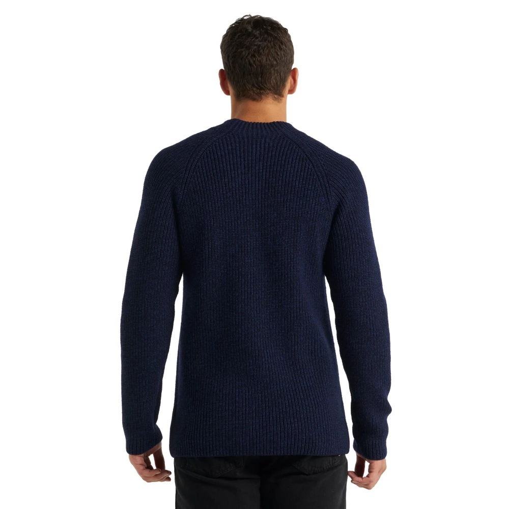 Icebreaker Merino Hillock Mens Funnel Neck Sweater Navy Blue Large 6 Icebreaker Merino Hillock Mens Funnel Neck Sweater Navy Blue Large - Image 4