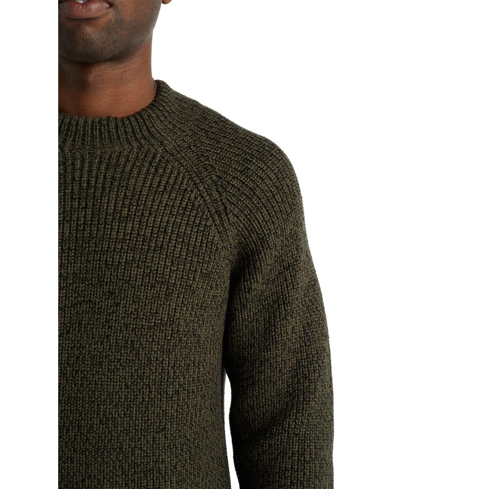 Icebreaker Merino Hillock Mens Funnel Neck Sweater Olive Green Large 7 Icebreaker Merino Hillock Mens Funnel Neck Sweater Olive Green Large - Image 5