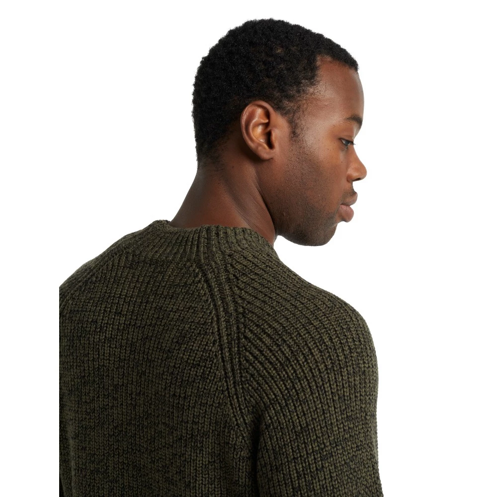 Icebreaker Merino Hillock Mens Funnel Neck Sweater Olive Green Large 5 Icebreaker Merino Hillock Mens Funnel Neck Sweater Olive Green Large - Image 3