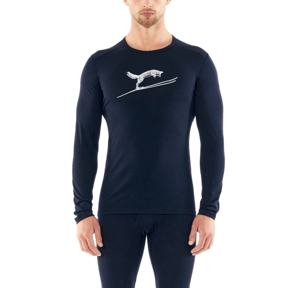 Icebreaker Merino 200 Oasis Fox Mens Long Sleeve Shirt Navy M 3 Icebreaker Merino 200 Oasis Fox Mens Long Sleeve Shirt Navy M