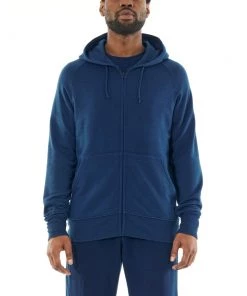 Icebreaker Merino Nature Dye Helliers Mens Zip Hoodie True Indigo Dark 2XL