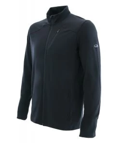 Icebreaker Mens Merino Fluid Zone Long Sleeve Zip Black 2XL