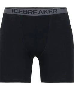 Icebreaker Mens Merino Anatomica Long Boxers Black/Monsoon