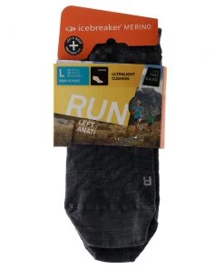 Icebreaker Mens Merino Run+ Ultralight Micro Socks Twister Heather/White L