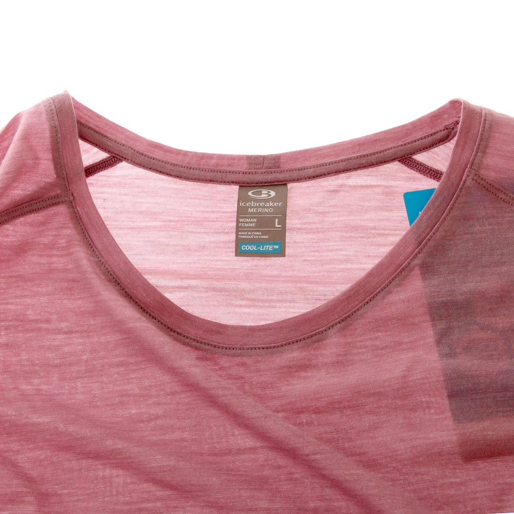 Icebreaker Womens Cool-Lite Sphere Merino Hybrid Low Crewe Shirt Opal Heather L 5 Icebreaker Womens Cool-Lite Sphere Merino Hybrid Low Crewe Shirt Opal Heather L - Image 3