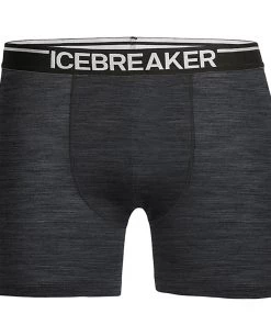 Icebreaker Mens Merino Anatomica Boxers Jet Heather/Black