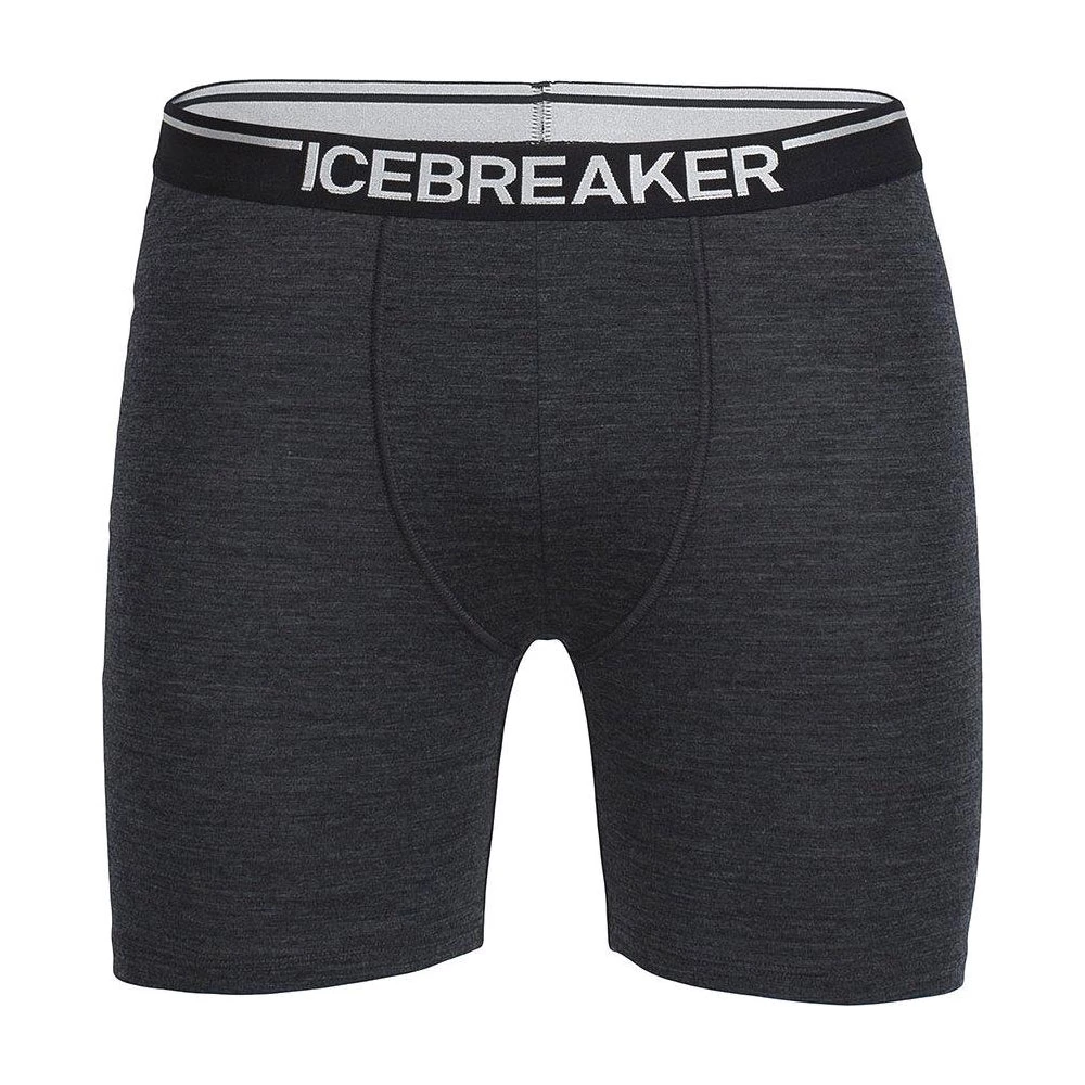 Icebreaker Mens Merino Anatomica Long Boxers Jet Heather/Black 3 Icebreaker Mens Merino Anatomica Long Boxers Jet Heather/Black