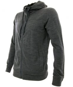Icebreaker Merino Shifter Long Sleeve Mens Zip Hoodie Jet Heather L