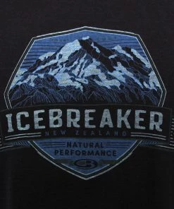 Icebreaker Merino Tech Lite Short Sleeve Crewe Cook Crest Mens T-Shirt Midnight Navy 2XL -Cheap Icebreaker Shop 135369 4 n y 5