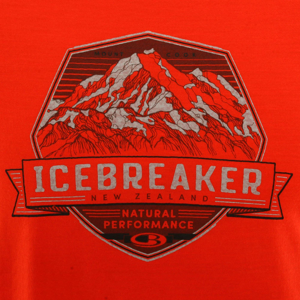 Icebreaker Merino Tech Lite Short Sleeve Crewe Cook Crest Mens T-Shirt Chili Red XL 5 Icebreaker Merino Tech Lite Short Sleeve Crewe Cook Crest Mens T-Shirt Chili Red XL - Image 3